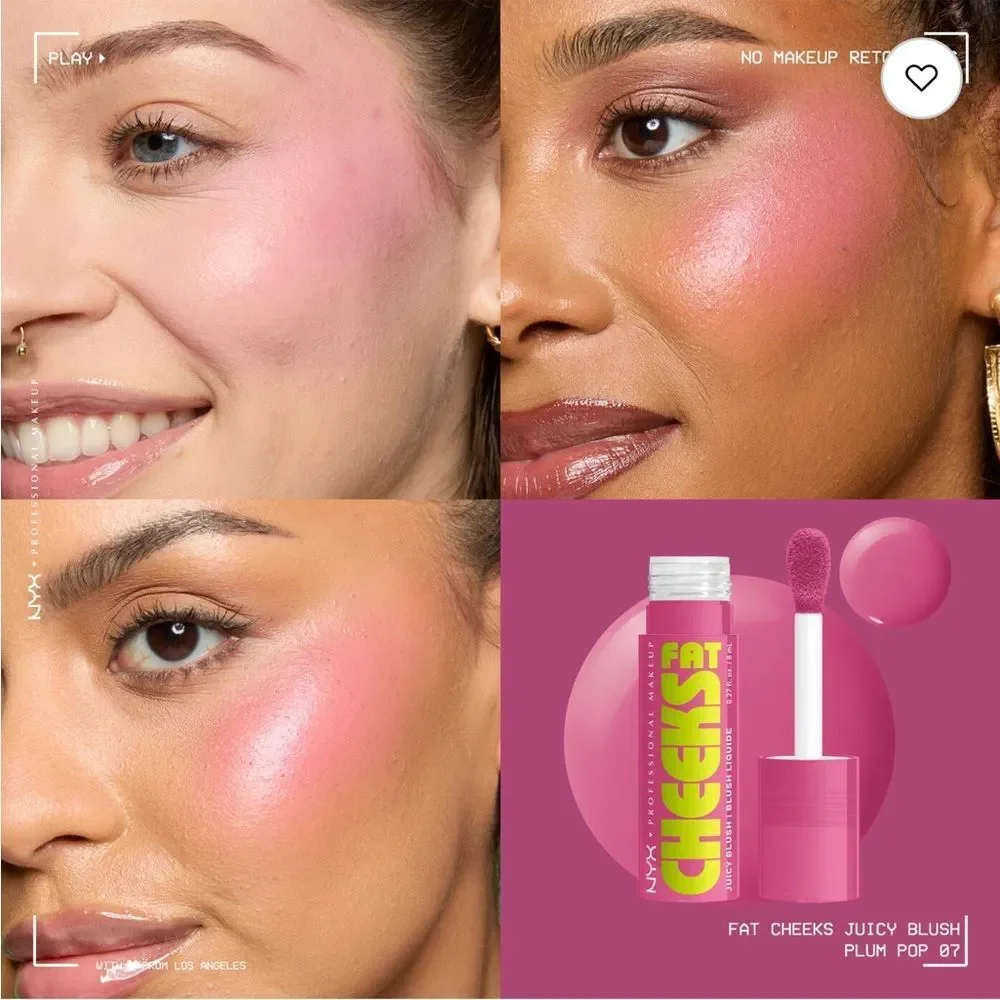 🦋 NYX PLUM POP - SOFT MAUVE Fat Cheeks Juicy Dewy Liquid Blush New FullSz